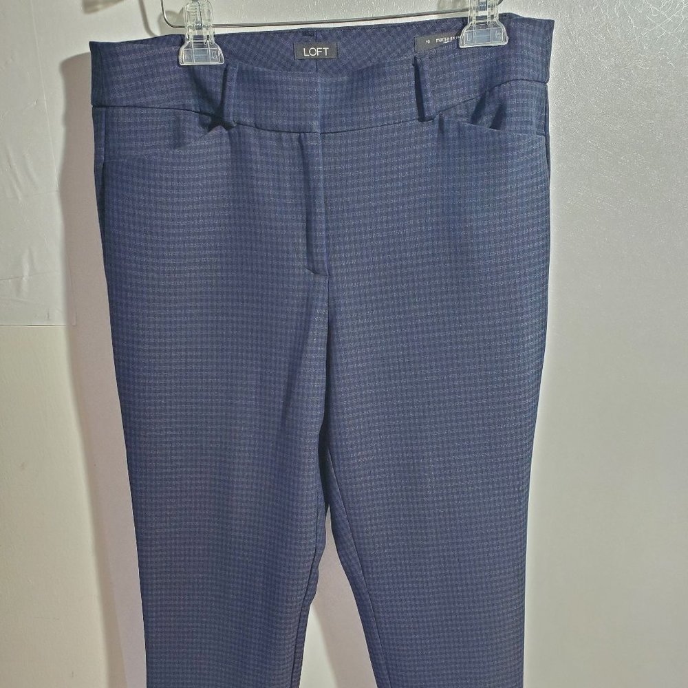 Ann Taylor LOFT Marisa Skinny Stretch Pants, 10, Navy/Black Gingham